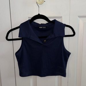 Cropped Blue Polo